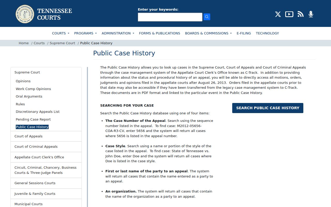 Blount County case search appellate history help