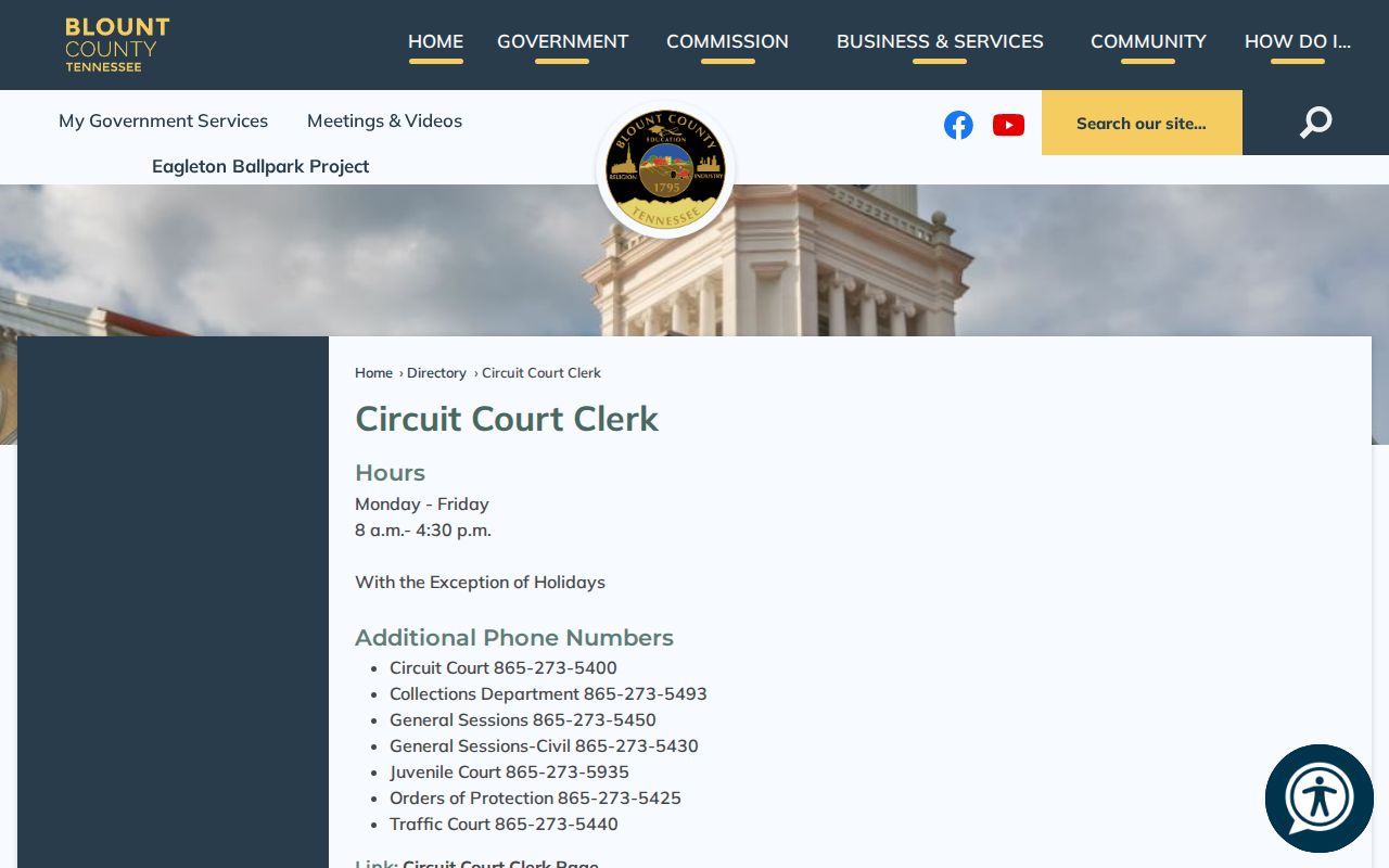 Blount County court records Circuit Court Clerk directory