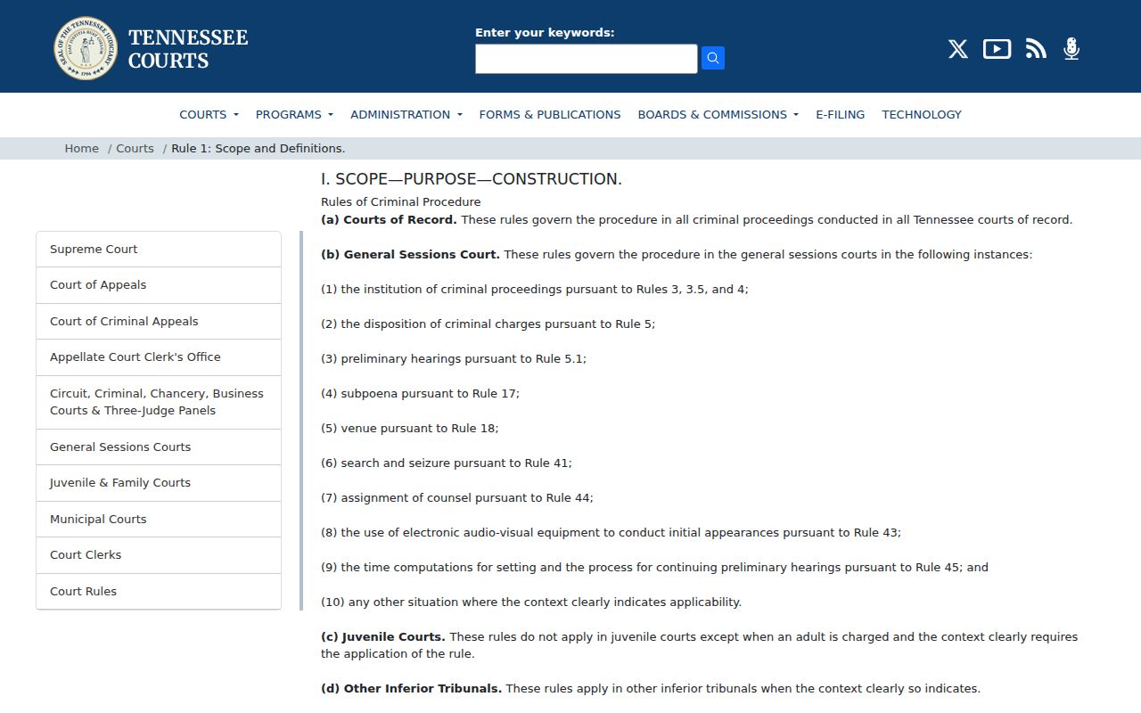 Blount County criminal court docket Tennessee procedure