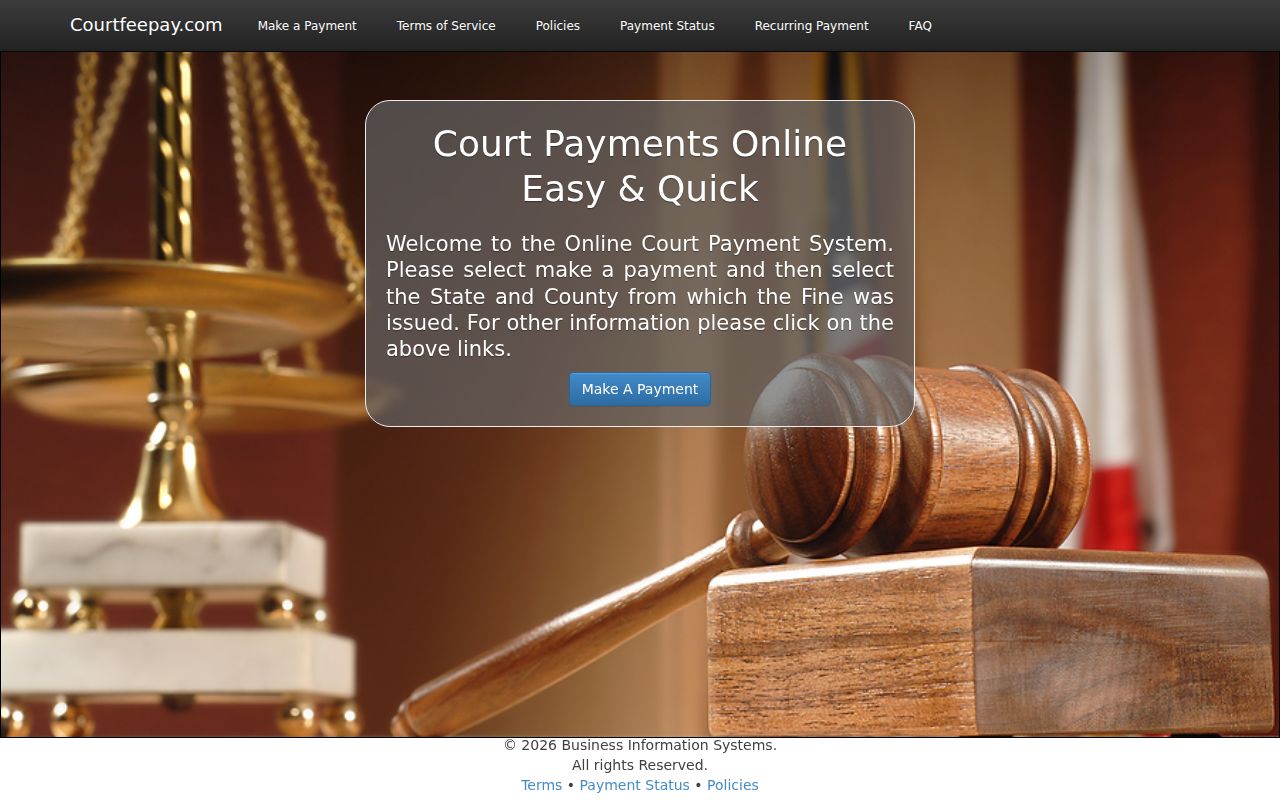 Blount County traffic court records CourtFeePay payment page